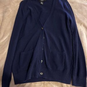 Forever 21 Navy Blue Cardigan: Size M